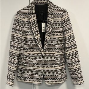 Banana Republic NWT Blazer Size 6 – Black Cream Pattern – Tailored Jacket